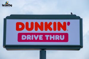 New Dunkin sign on North Belt line Road in Irving Texas