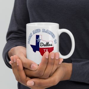 Dallas white glossy mug