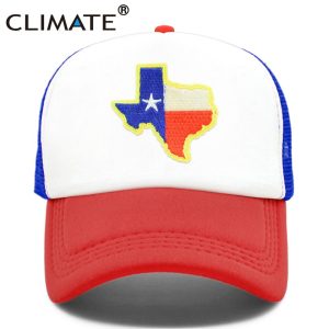 Trucker Hat with Embroidered Texas Map and Flag