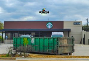 rews working on the new Belt Line Road Starbucks in March 2023.