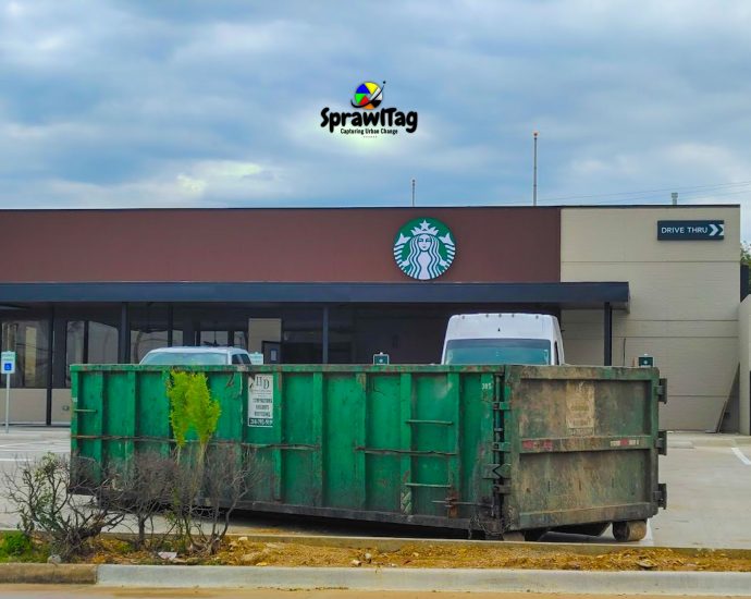 rews working on the new Belt Line Road Starbucks in March 2023.