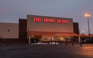 A Home Depot location in Eagan, Minnesota, at sunrise.