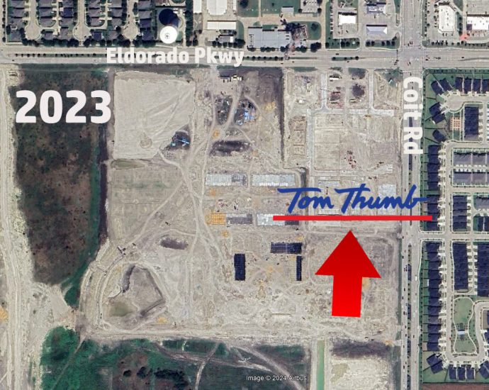 Aerial image of the new Tom Thumb location in Frisco Texas
