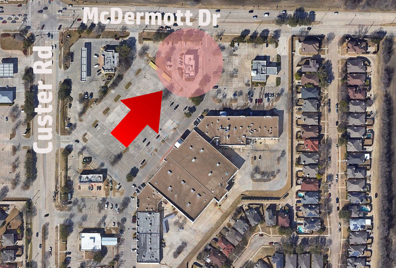 Aerial view of the Closed Wendy's in Allen Texas