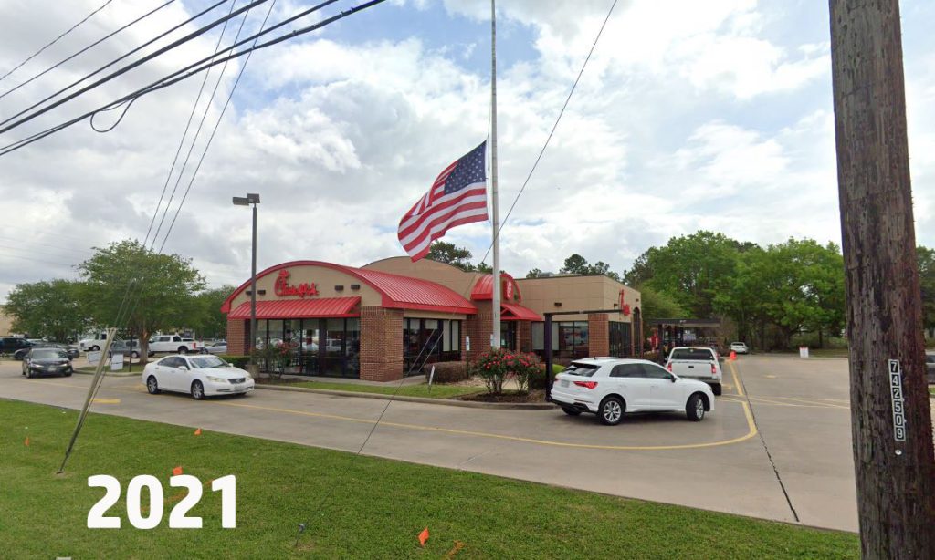 Street View of the Old Chick-fil-A at 7007 FM 1960 in Houston, Texas.